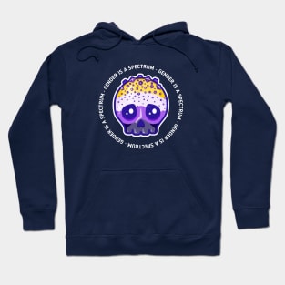 Gender is a spectrum - nonbinary pride skull Hoodie